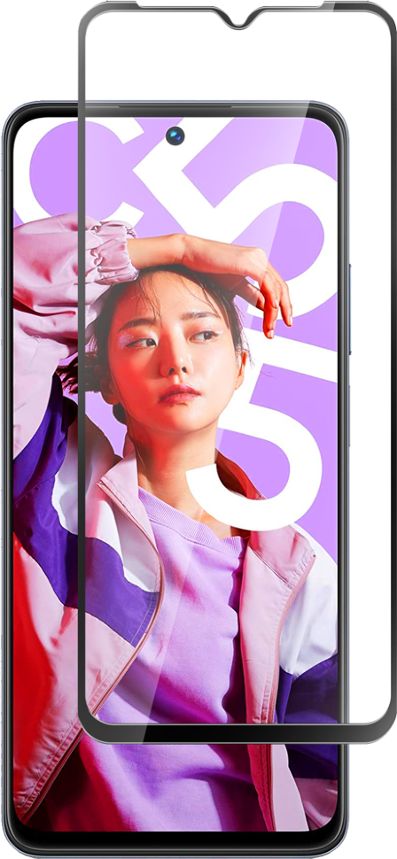 Стекло защитное для Realme C55 Черная рамка