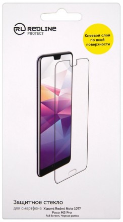 Стекло защитное RedLine Xiaomi Redmi Note 10T 5G/Poco M3 Pro черная рамка
