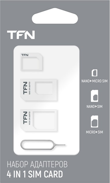 Адаптер TFN nanoSIM/microSIM/SIM + извлекатель Адаптер TFN nanoSIM/microSIM/SIM + извлекатель