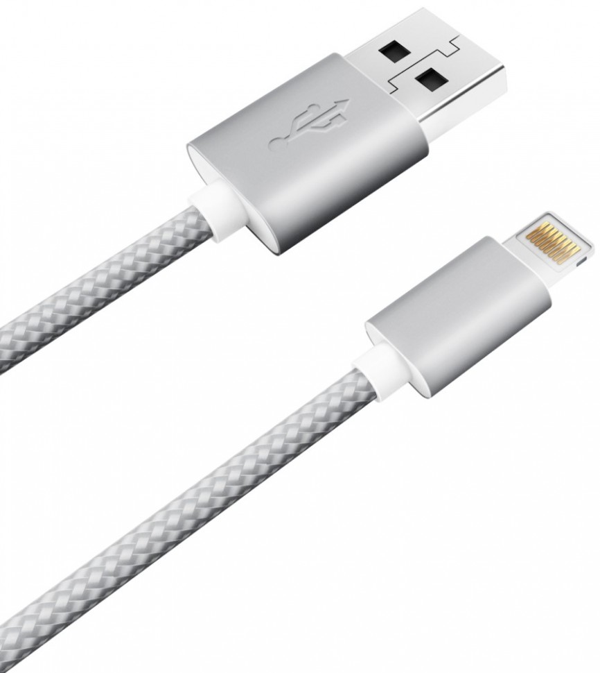 Дата-кабель Akai CE-608 USB-A 8-pin 1A текстиль White Дата-кабель Akai CE-608 USB-A 8-pin 1A текстиль White