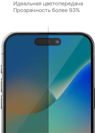 Стекло защитное uBear Extreme Nano Shield Privacy для iPhone 15 Pro Max алюмосиликатное Черная рамка