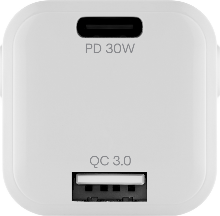 СЗУ uBear Pulse Dual GaN 30W WC13WHPD30QC18-AC Белое