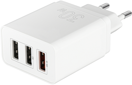 СЗУ TFN WCRPD25 3xUSB A QC 30W Белое