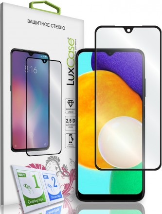 Стекло защитное LuxCase Samsung Galaxy A03s черная рамка