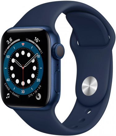 Часы Apple Watch Series 6 GPS 40мм корпус из алюминия синий + ремешок синий (MG143RU/A)