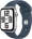 Часы Apple Watch SE 2023 GPS 44мм корпус из алюминия Серебро + ремешок Sport Band Грозовой синий (new)