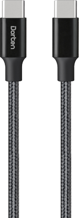 Дата-кабель Dorten Type-C-Type-C 60W PD нейлоновая оплетка Черный
