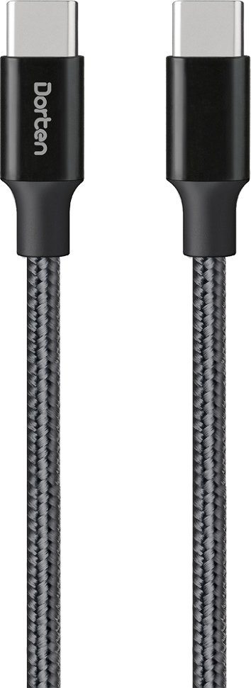 Дата-кабель Dorten Type-C-Type-C 60W PD нейлоновая оплетка Черный Дата-кабель Dorten Type-C-Type-C 60W PD нейлоновая оплетка Черный