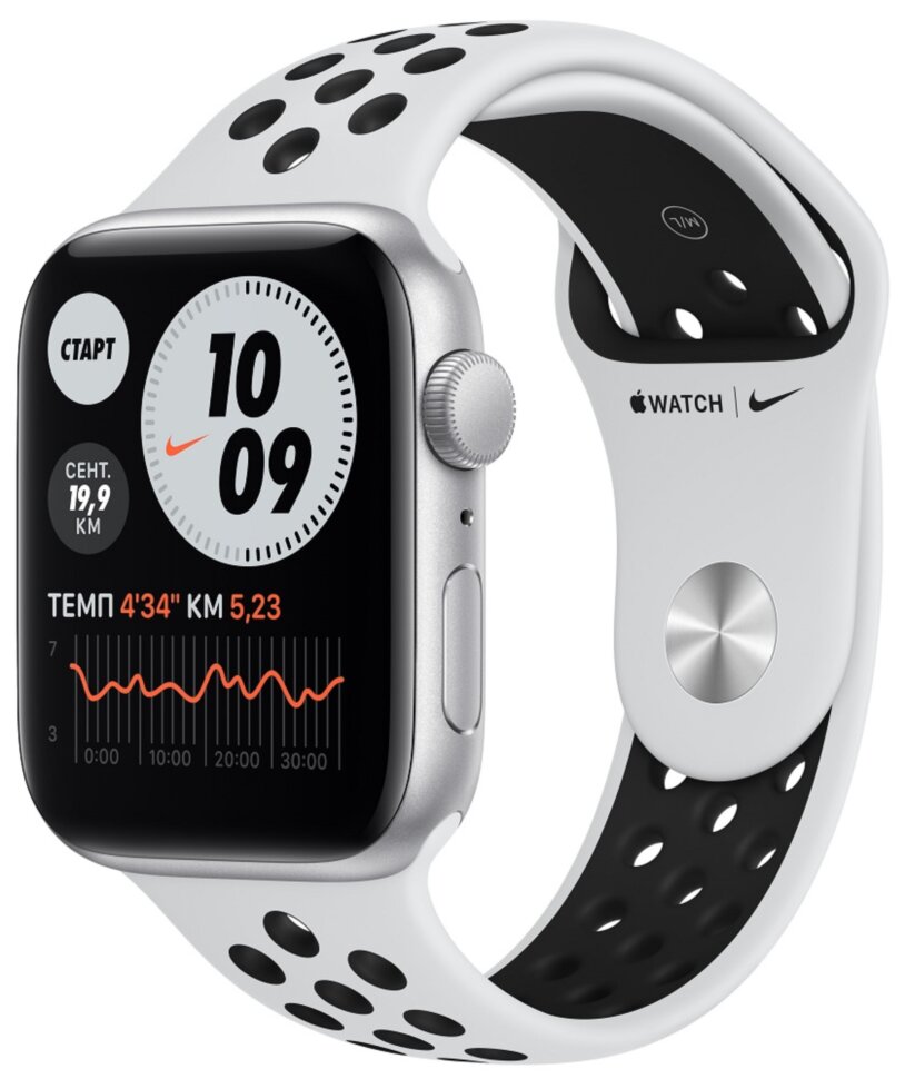 Часы Apple Watch Nike SE GPS 44мм корпус из алюминия серебряный + ремешок платиновый (MYYH2RU/A) Часы Apple Watch Nike SE GPS 44мм корпус из алюминия серебряный + ремешок платиновый (MYYH2RU/A)