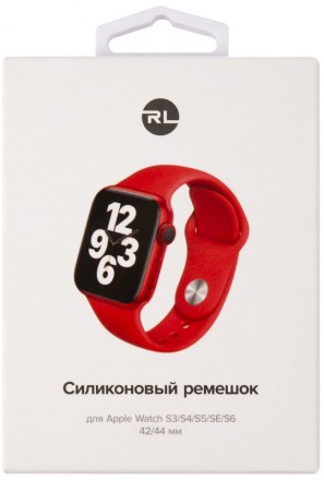 Ремешок для умных часов RedLine Apple Watch 42/44мм силиконовый Red