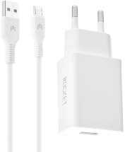 СЗУ Rocket Base Combo USB-A 10.5W + дата-кабель USB-A - Micro-USB Белое