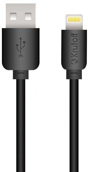 Дата-кабель Krutoff Lightning 20см Black Дата-кабель Krutoff Lightning 20см Black