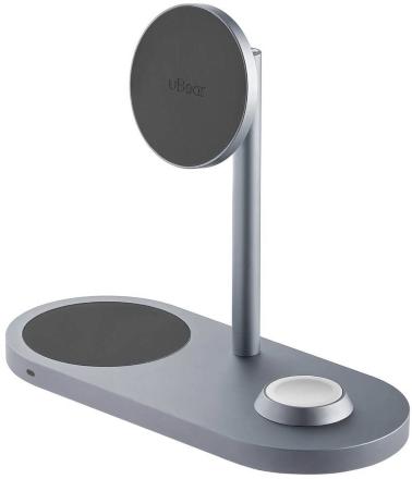 Беспроводное зарядное устройство uBear Stage Pro 3 in 1 Серое