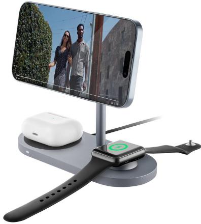 Беспроводное зарядное устройство uBear Stage Pro 3 in 1 Серое