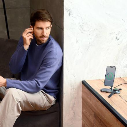 Беспроводное зарядное устройство uBear Stage Pro 3 in 1 Серое