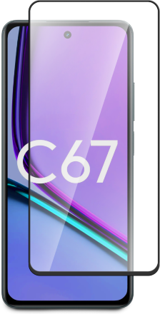 Стекло защитное для realme C67 Черная рамка