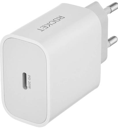 СЗУ Rocket Space Combo USB-C 20W+USB-C-USB-C Белое