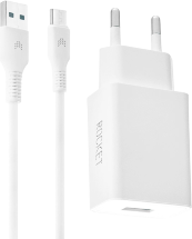 СЗУ Rocket Base Combo USB-A 10.5W + дата-кабель USB-A - Type C Белое