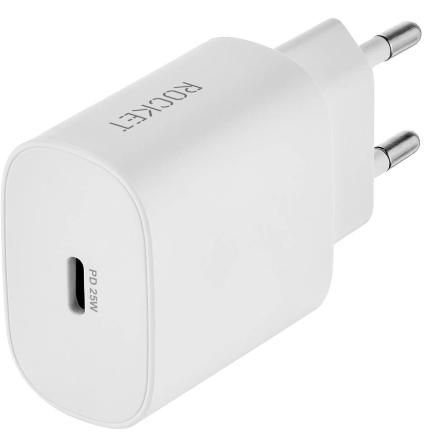 СЗУ Rocket Step Combo USB-C 25W+USB-C-USB-C Белое