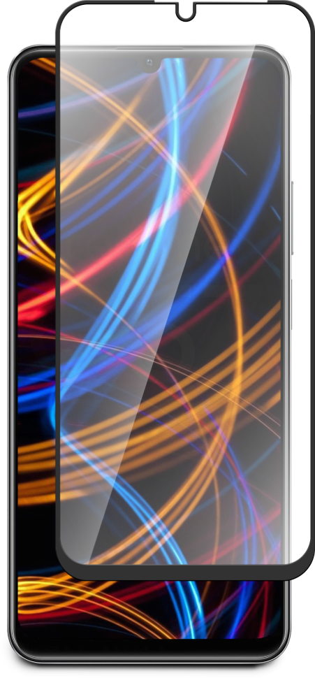 Стекло защитное для realme Note 50|realme C51|realme C53 Черная рамка