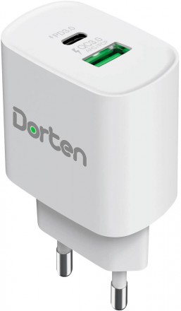 СЗУ Dorten 2USB с поддержкой Power Delivery/QC3.0 20W White
