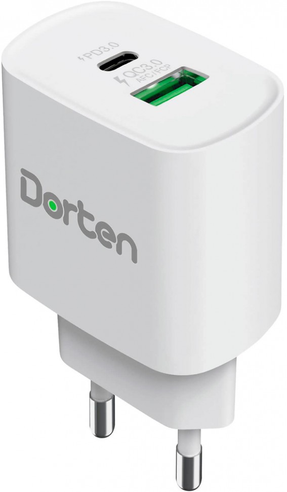 СЗУ Dorten 2USB с поддержкой Power Delivery/QC3.0 20W White