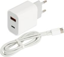 СЗУ RedLine NQC-13 USB-A-USB-C 3A + дата-кабель Type-C-Type-C PD White