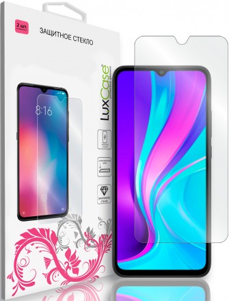 Стекло защитное LuxCase Xiaomi Redmi 9C прозрачное 2 шт