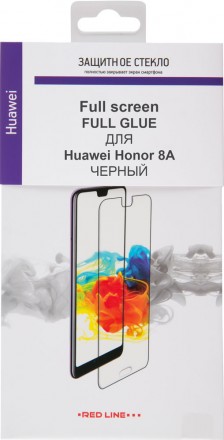 Стекло защитное RedLine Honor 8A Full Screen Full Glue черная рамка