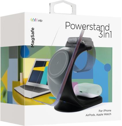 Беспроводное зарядное устройство VLP Powerstand 3 in 1 Черное