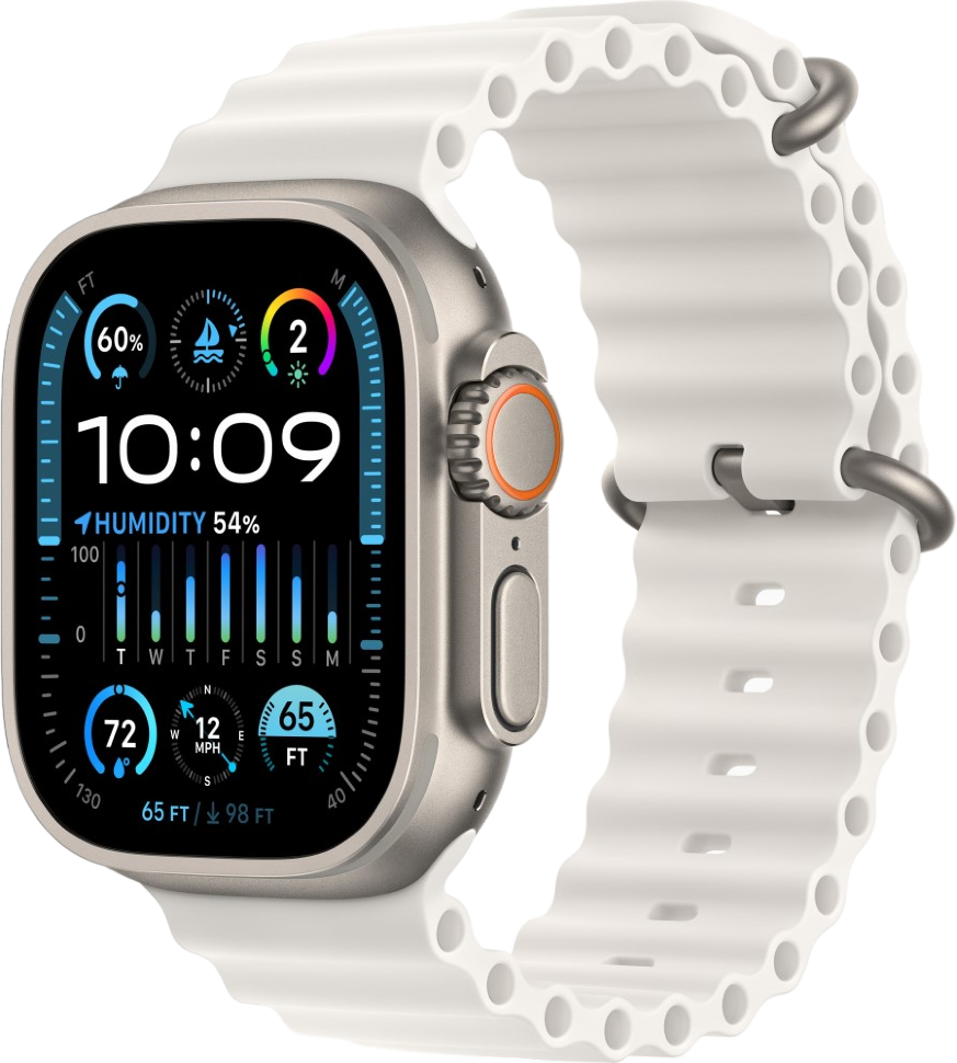 Часы Apple Watch Ultra 2 GPS 49мм корпус из титана + ремешок ocean band Белый