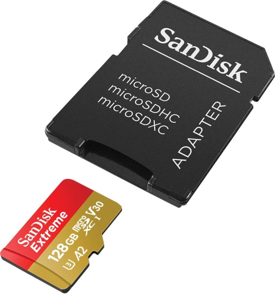 Карта памяти MicroSDXC SanDisk 128GB Class10 c адаптером V30 UHS-I U4 black (SDSQXA1-128G-GN6MA) Карта памяти MicroSDXC SanDisk 128GB Class10 c адаптером V30 UHS-I U4 black (SDSQXA1-128G-GN6MA)