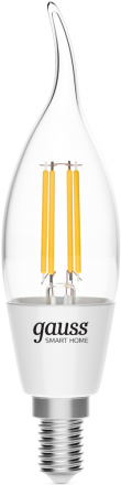 Умная лампочка Gauss 4,5 Вт CF35 E14 прозрачная