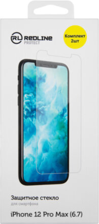 Стекло защитное RedLine Apple iPhone 12 Pro Max прозрачное 2 шт
