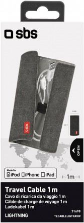 Дата-кабель SBS Lightning MFI 2.4А White + мягкий футляр