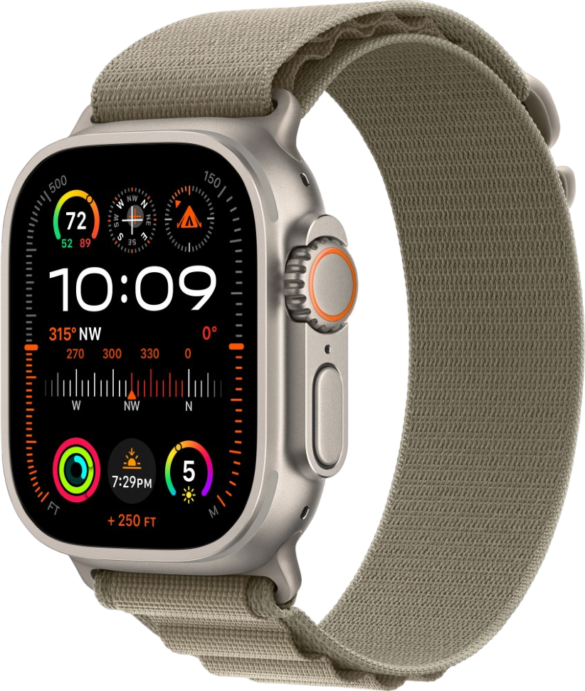 Часы Apple Watch Ultra 2 GPS 49мм корпус из титана + ремешок alpine loop Оливковый Часы Apple Watch Ultra 2 GPS 49мм корпус из титана + ремешок alpine loop Оливковый