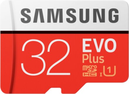 Карта памяти MicroSD Samsung EVO Plus 32Gb Class10 UHS-I с адаптером Red-White
