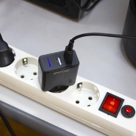 СЗУ Krutoff CH-07L 2xUSB + дата-кабель Lightning 2.4A  Black