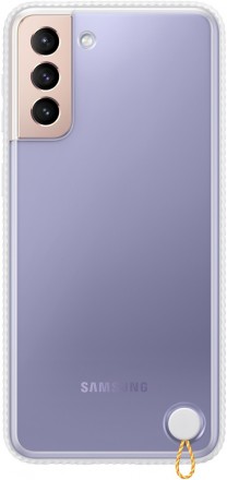 Клип-кейс Samsung Galaxy S21 Plus Clear Protective Cover прозрачный с белой рамкой (EF-GG996CWEGRU)