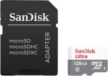 Карта памяти MicroSDXC SanDisk 128Gb Class10 c адаптером UHS-I Grey/White