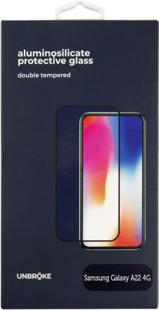Стекло защитное UNBROKE Samsung Galaxy A22 черная рамка