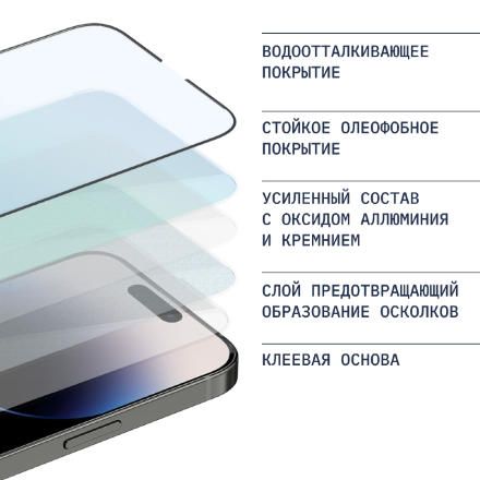 Стекло защитное Rocket Air Cover для iPhone 14 0.3мм Чёрная рамка