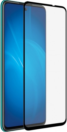 Стекло защитное DF Honor 10X lite черная рамка