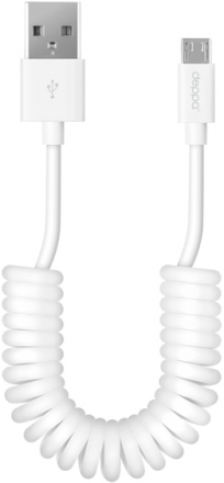 Дата-кабель Deppa USB А-microUSB 2A витой White