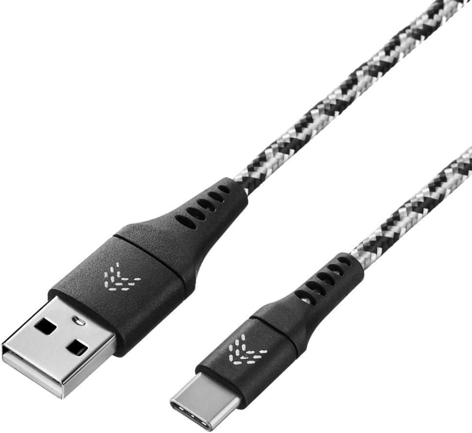 Дата-кабель Rocket Contact USB-A - USB-C 1м оплётка нейлон Черно-белый Дата-кабель Rocket Contact USB-A - USB-C 1м оплётка нейлон Черно-белый