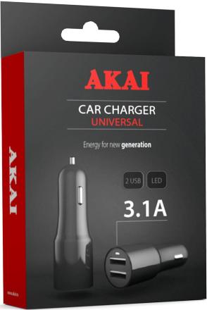 АЗУ Akai CH-6D02B 2 USB универсальное 3А Black