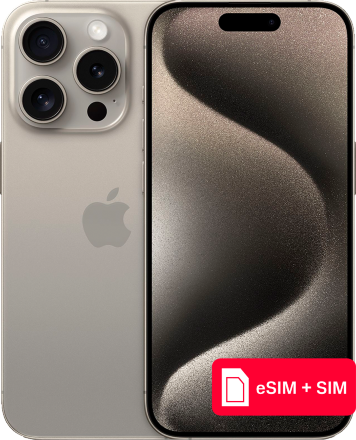 Смартфон Apple iPhone 15 Pro 128Gb eSIM + SIM Натуральный титан