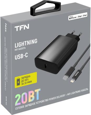 СЗУ TFN WC35 + дата-кабель Type-C-Lightning 20W Black