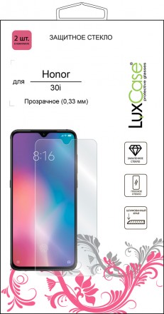 Стекло защитное LuxCase Honor 30i прозрачное 2 шт