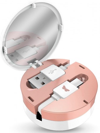 Дата-кабель SBS Type-C 2.4А White + жесткий футляр